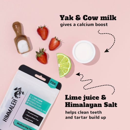 Strawbery yak chews for dogs