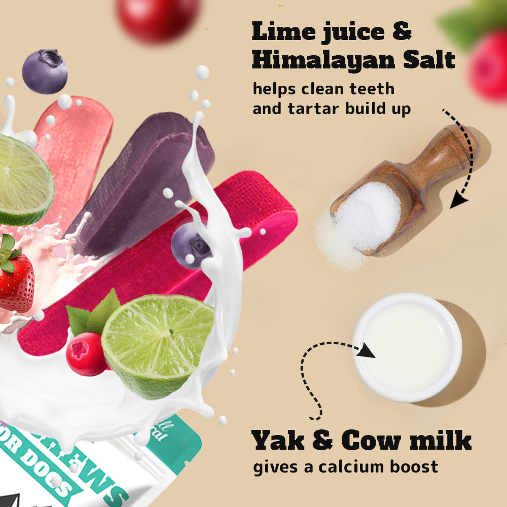 Flavoured Yak Chews (Bluberry Cranberry Strawberry)
