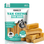 Himalah Yak Chews for dogs packaging with yak chews displayed.