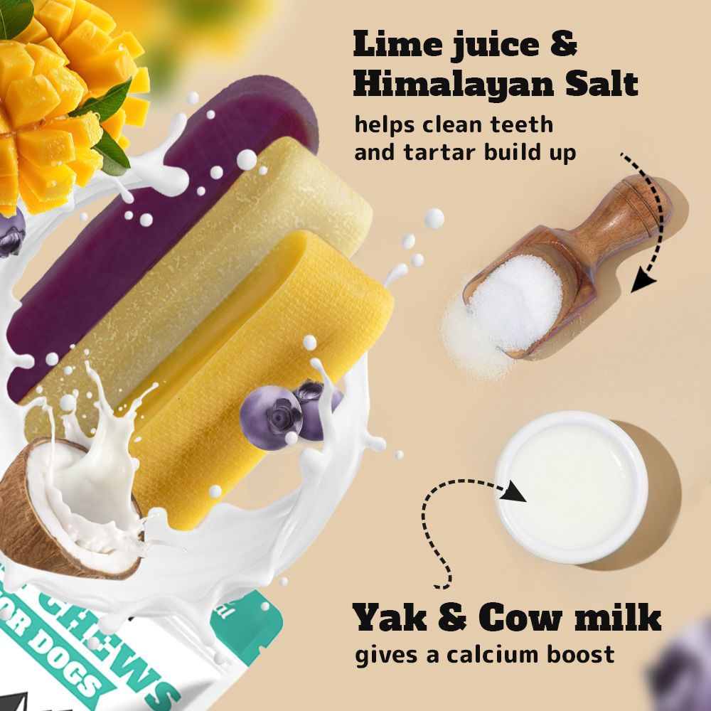 Flavoured Yak Chews (Blueberry Mango Coconut)